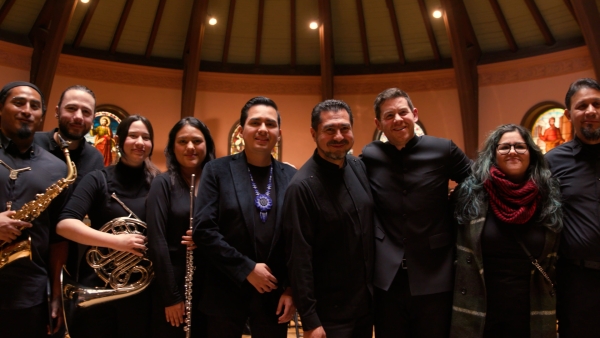 Musicians from Dartmouth and UNAM after a performance at Jordan Hall.