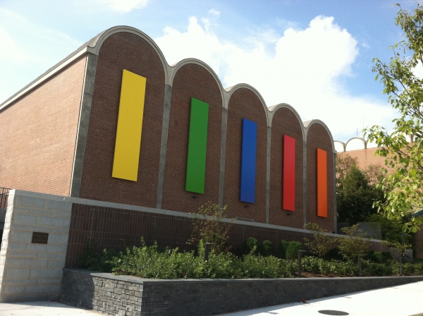 Ellsworth Kelly installation on the exterior of Spaulding Auditorium