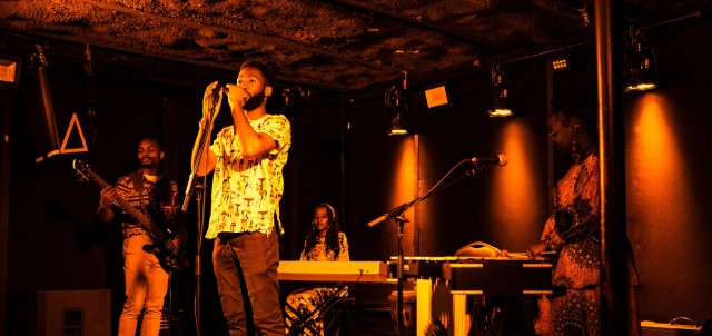 Student performing Afrobeat music at the student HanUnder Festival