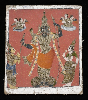 RAMA ATTENDED BY SITA AND LAKSHMANA